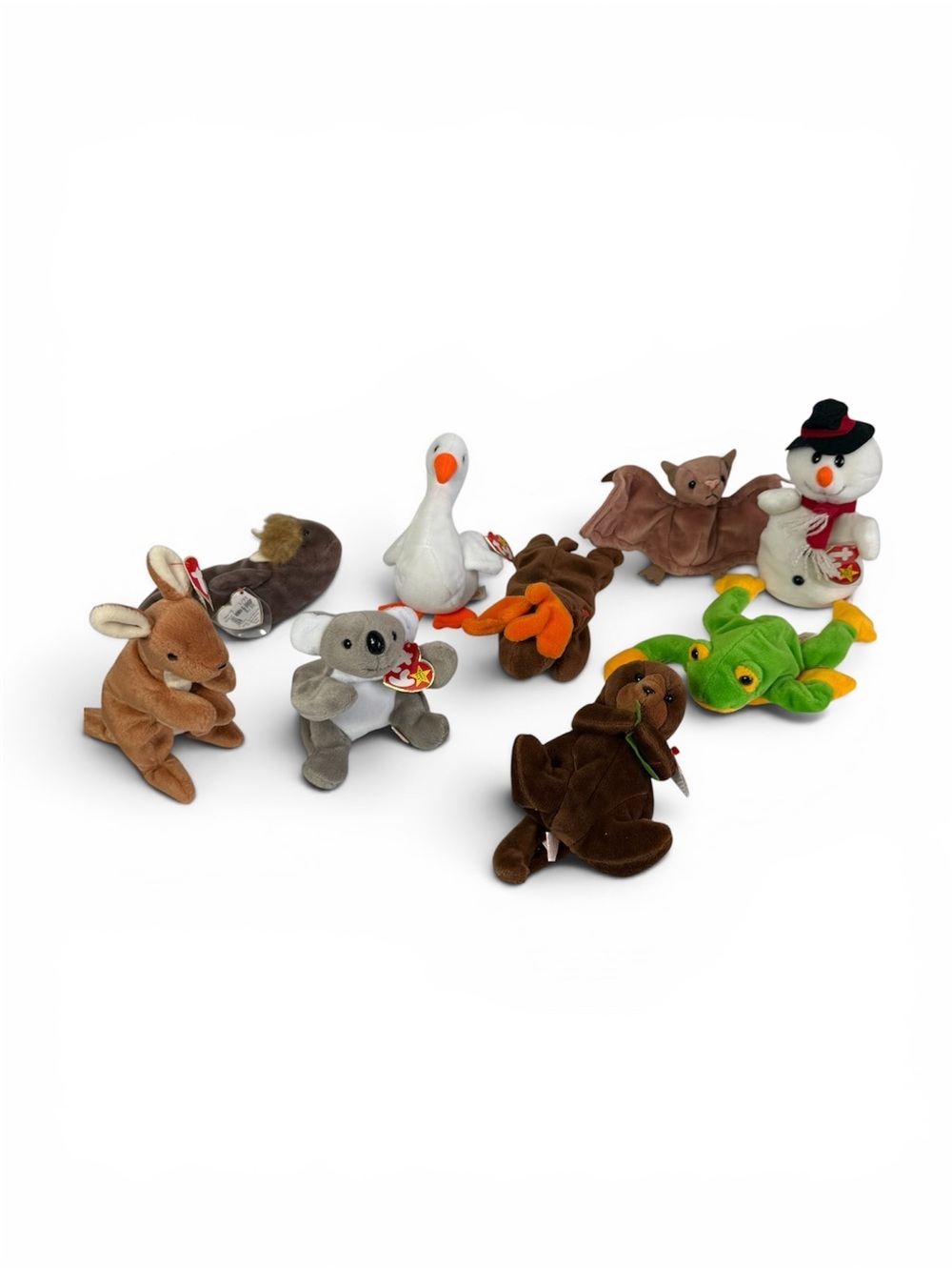 VTG Ty Beanie Babies Lot of 9 Rare 90s Nostalgia Batty Mel Seaweed Smoochy